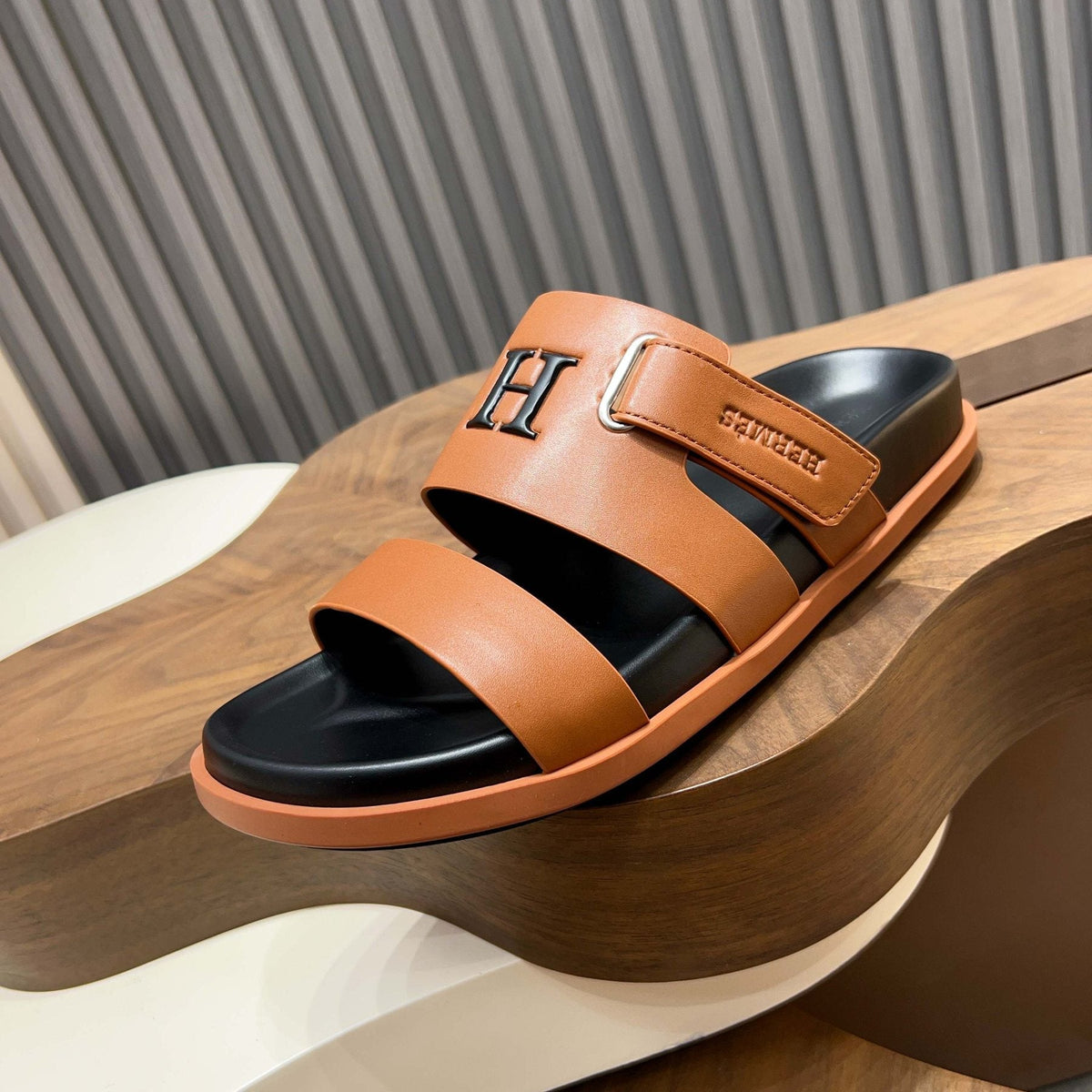 Hermès Two-Strap Slide Sandals — front