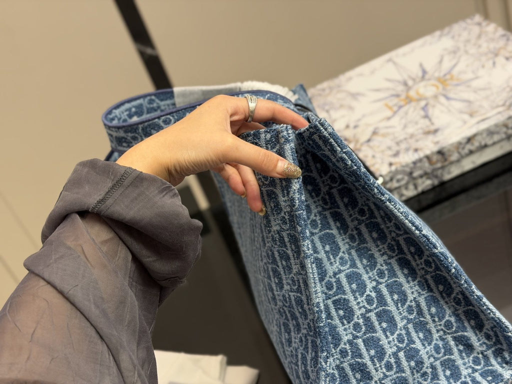 Dior Book Tote Blue Monogram Tote Bag — model