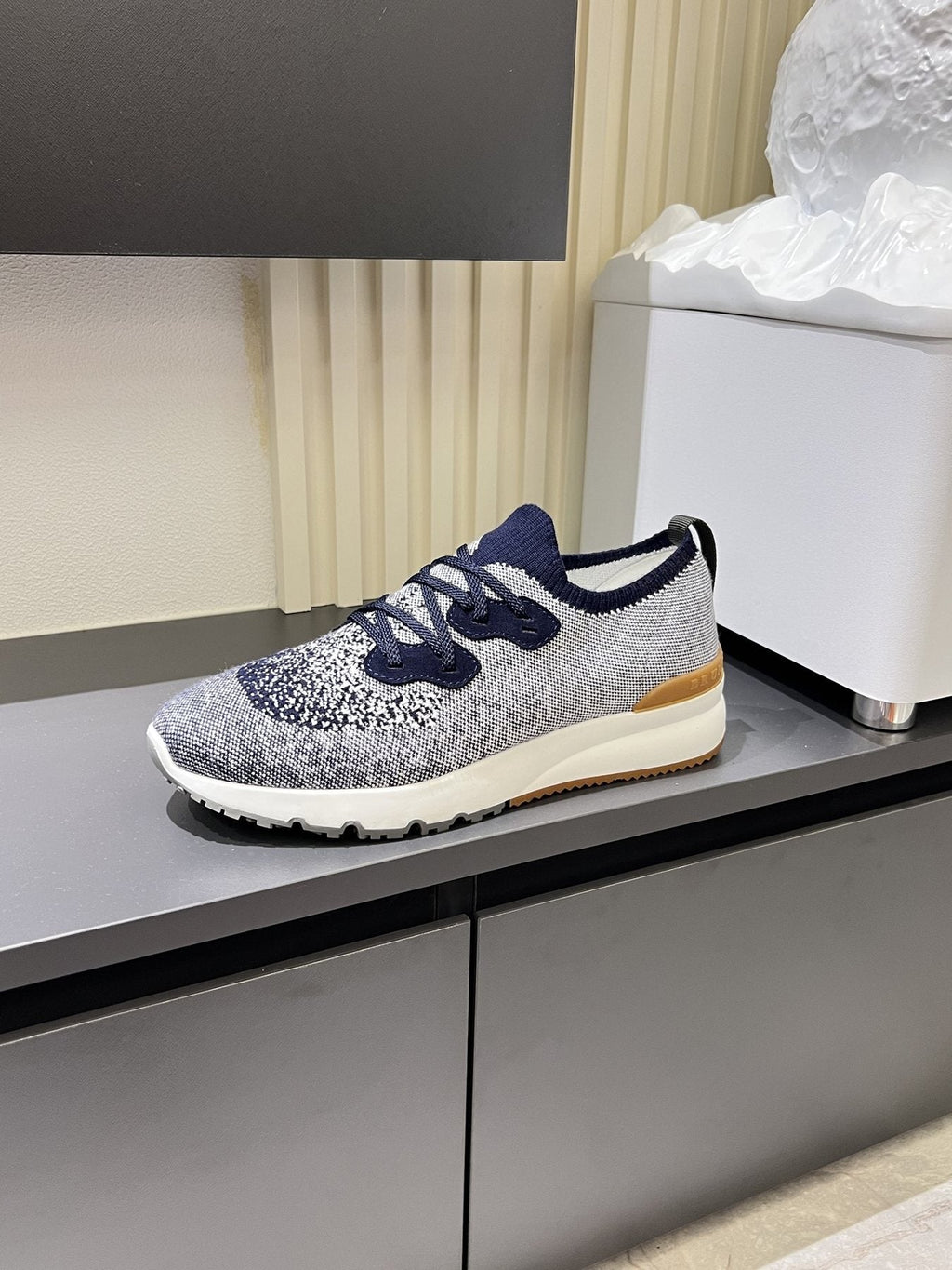 Brunello Cucinelli Color-Block Knit Sneakers — side