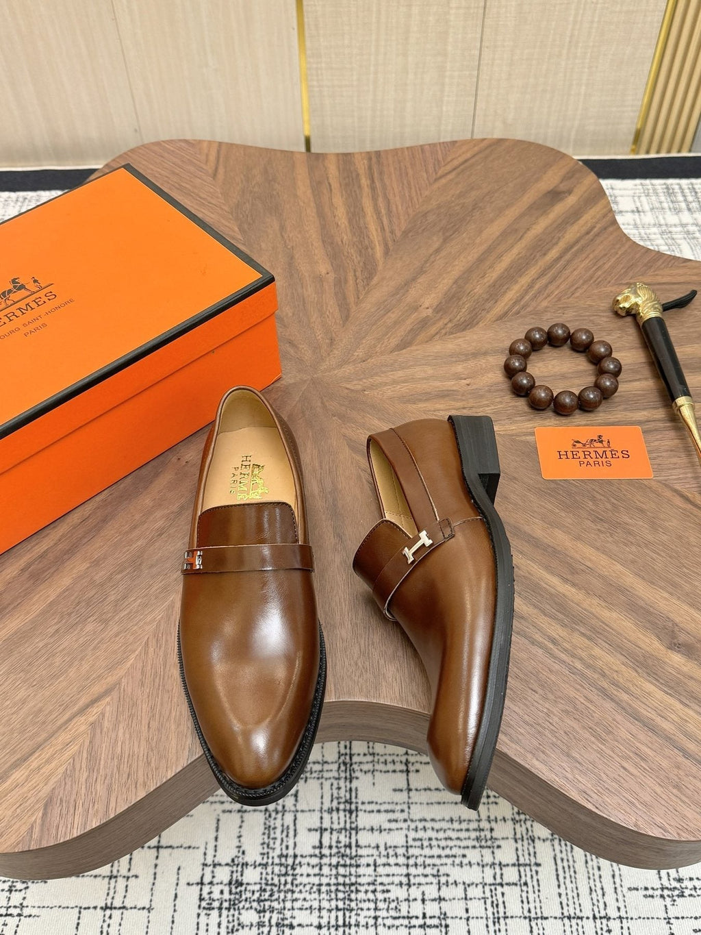 Hermès Metal H-Hardware Loafers — side