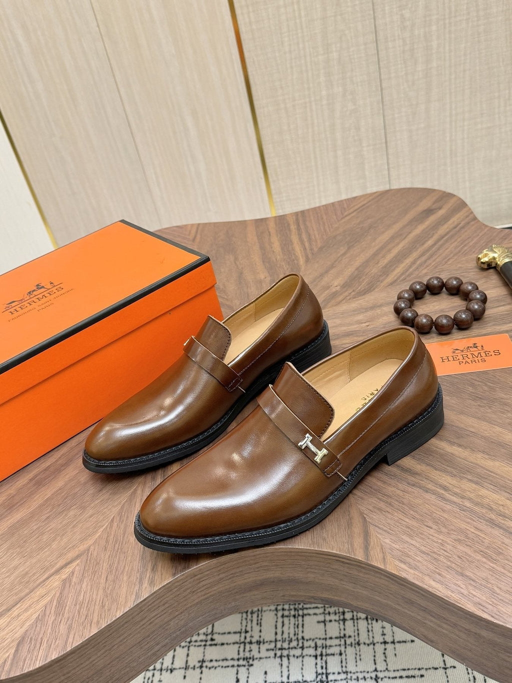 Hermès Metal H-Hardware Loafers — side