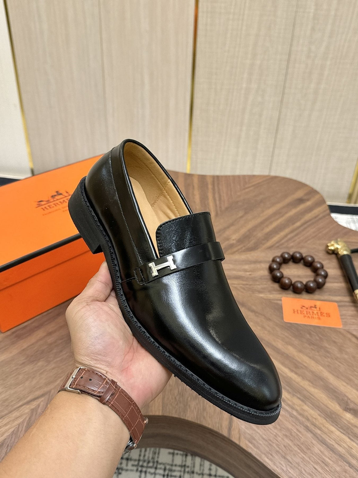 Hermès Metal H-Hardware Loafers — model