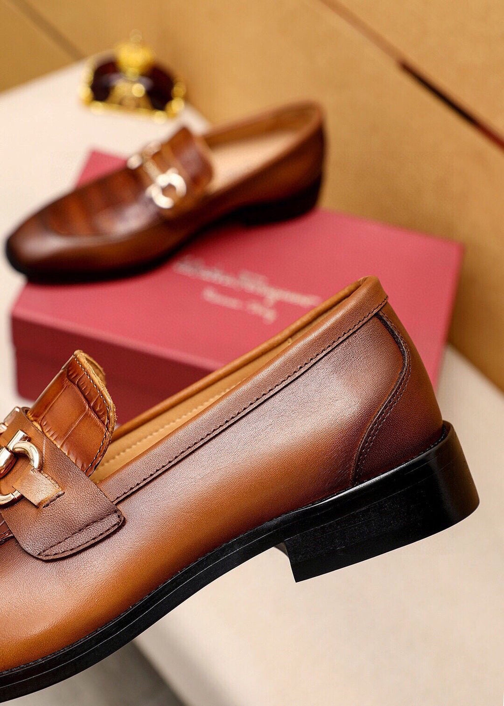 Ferragamo Embossed Bit Loafers — detail