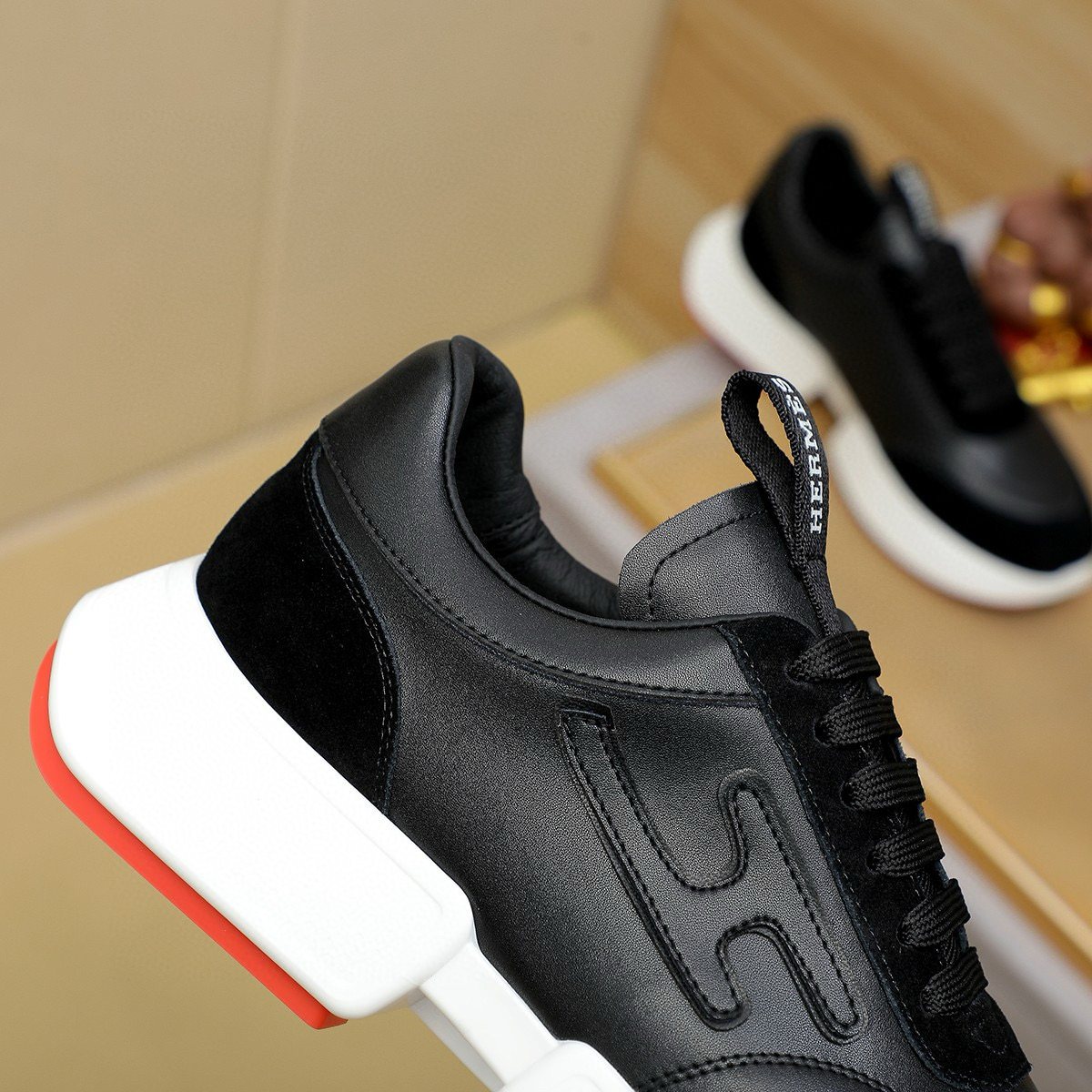 Hermès Color-Block Low-Top Sneakers — detail