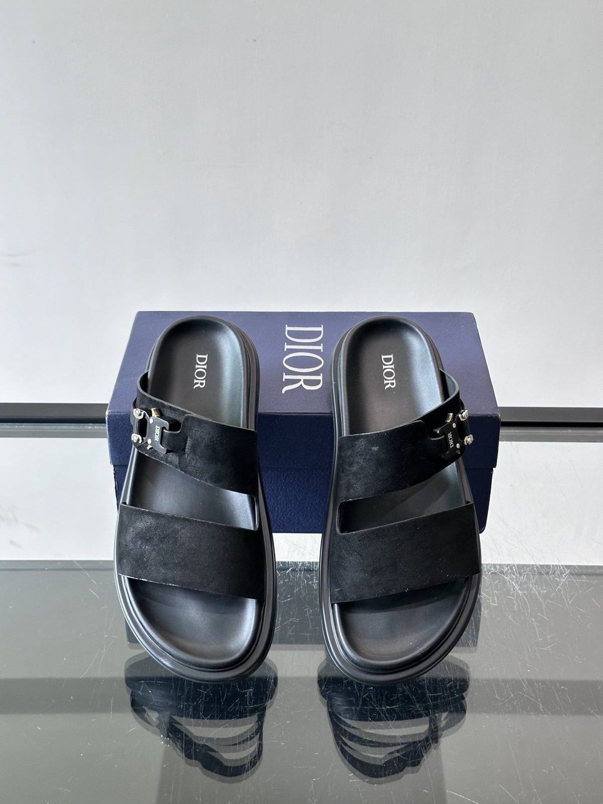 Dior Aqua Two-Strap Slide Sandals — hero