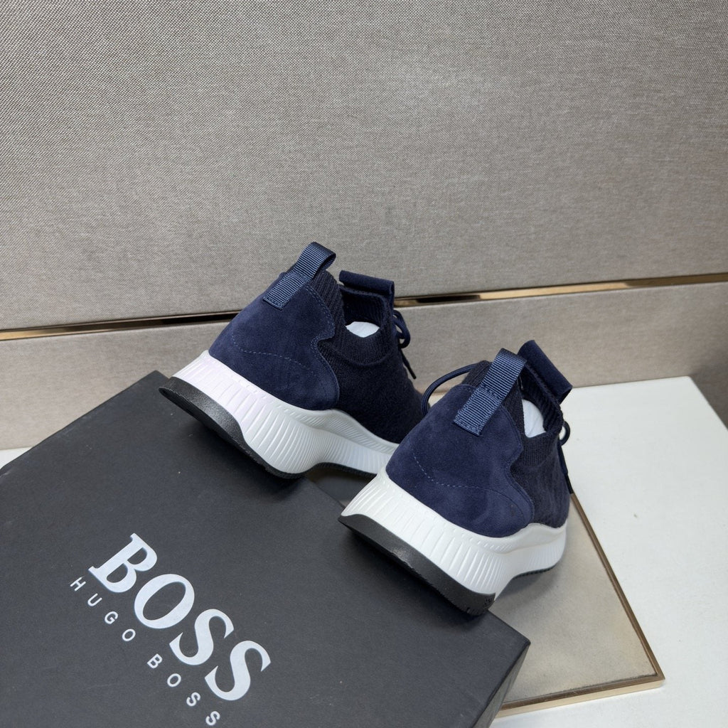 HUGO BOSS Men's Knit Lace-Up Sneakers — back