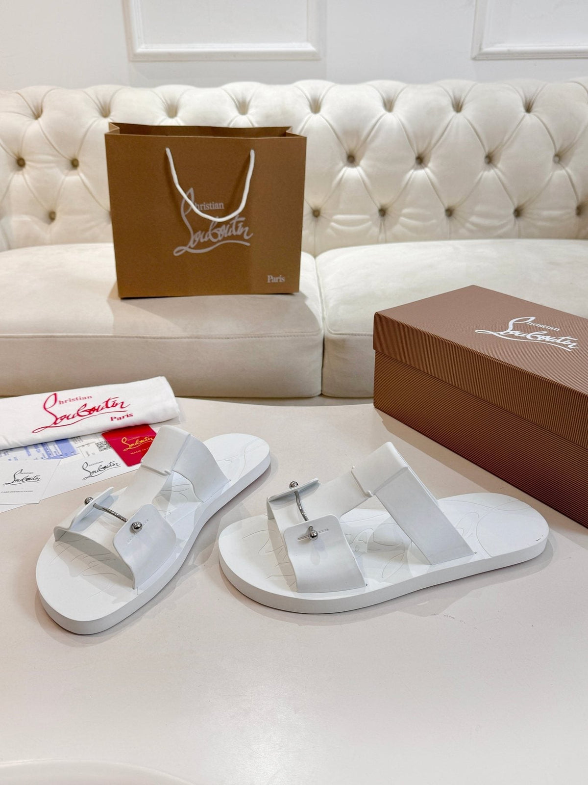 Christian Louboutin Buckle-Strap Slide Sandals — front