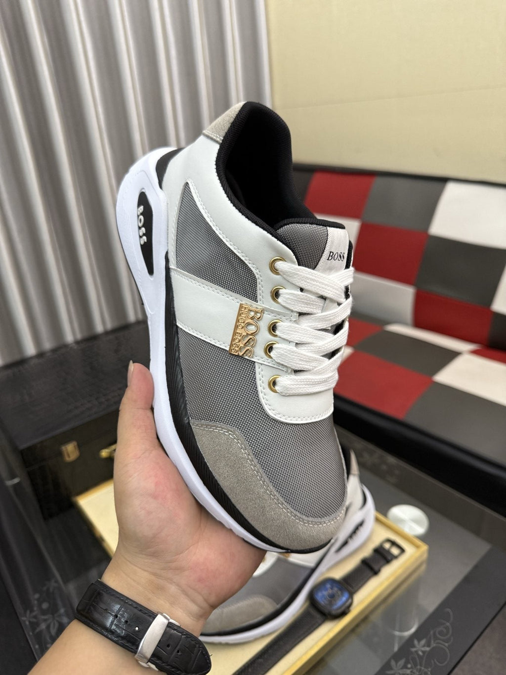BOSS Color-Block Low-Top Sneakers — side