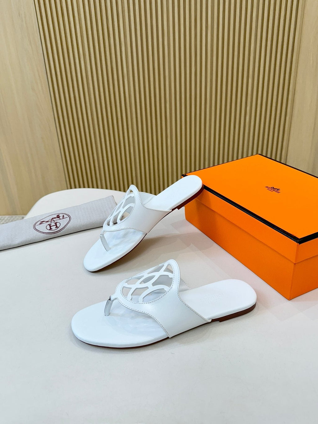 Hermès Cutout Strap Slide Sandals — detail